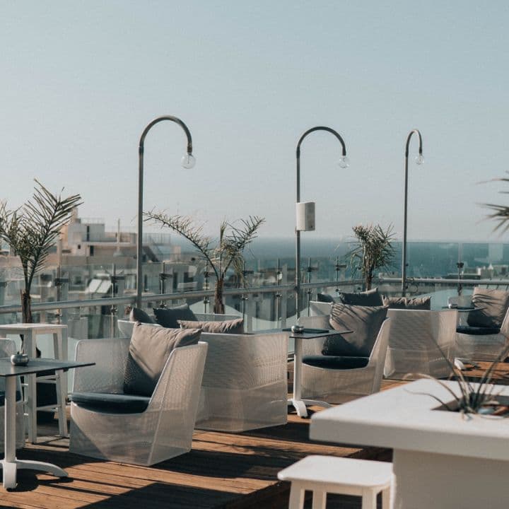 Rooftop tavern dinner in Heraklion